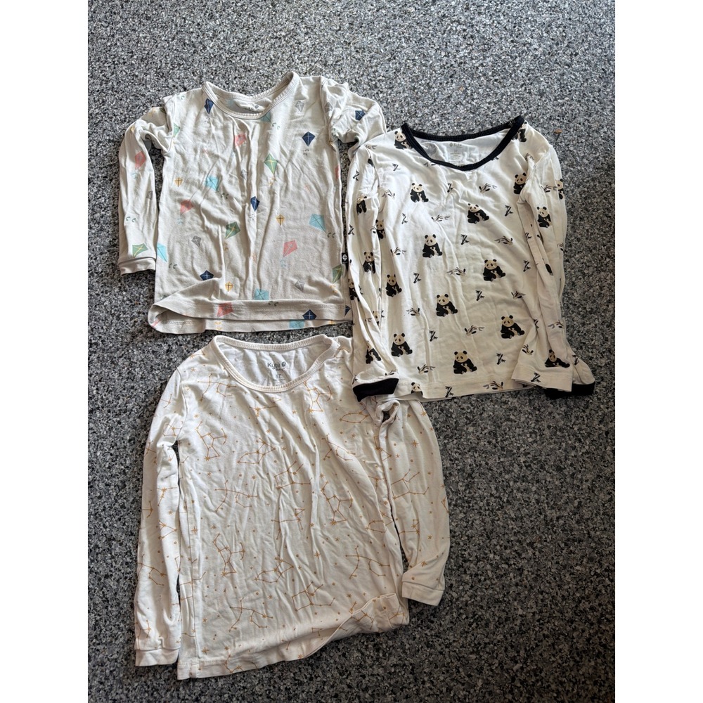 Kyte Baby 3T Long Sleeve Pajama Tops Lot of 3 Panda Kite Constellation Bamboo